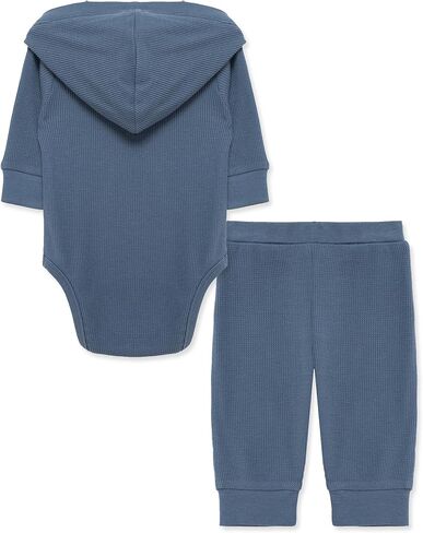 Little Me Simply Essential Solids Gender Neutral 100% Organic Clothes Bodysuit and Pant Set, 3 Months - 12 Months in Kuwait