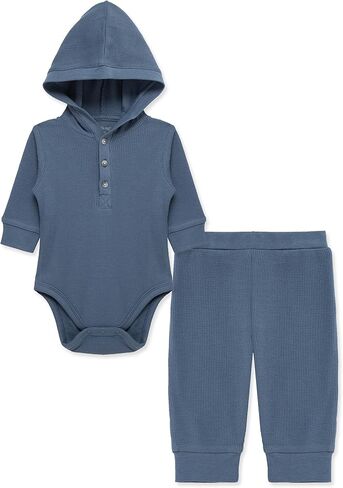 Little Me Simply Essential Solids Gender Neutral 100% Organic Clothes Bodysuit and Pant Set, 3 Months - 12 Months in Kuwait