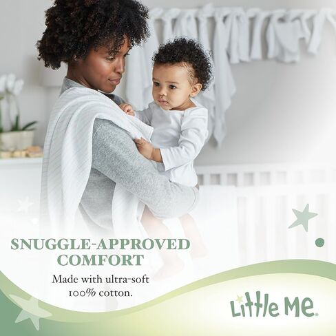 Little Me Simply Essential Solids Gender Neutral 100% Organic Clothes Bodysuit and Pant Set, 3 Months - 12 Months in Kuwait