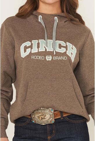 Cinch Women's Sea Green and Brown Hooded Pullover in Saudi Arabia
