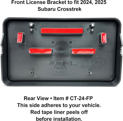C&C Car Worx CT-24-FP Front License Plate Frame Bracket Mount Compatible with All Models of 2024, 2025 Subaru Crosstrek but NOT Wilderness Edition in Saudi Arabia