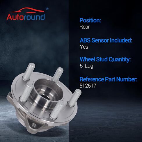 Autoround 512517 Rear Wheel Bearing and Hub Assembly Compatible with Ford Mustang 2015-2023, GT 2017-2018, 5 Lug w/ABS in Saudi Arabia