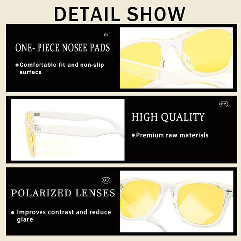FancyPink Night Driving Glasses for Women Trendy Yellow Anti Glare Lens for Nighttime Polarized Night Vision Glasses in Saudi Arabia
