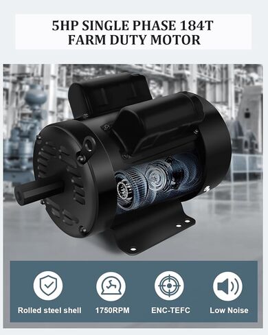 محرك ضاغط الهواء، محرك كهربائي 3 حصان 1750 دورة في الدقيقة، محرك أحادي الطور، إطار 184T، 208 فولت-230 فولت، ODP 60 هرتز in Kuwait