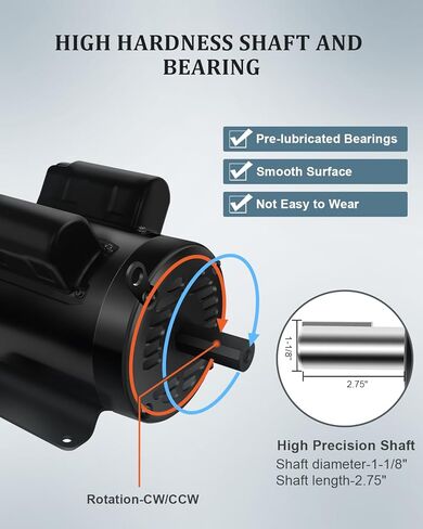 محرك ضاغط الهواء، محرك كهربائي 3 حصان 1750 دورة في الدقيقة، محرك أحادي الطور، إطار 184T، 208 فولت-230 فولت، ODP 60 هرتز in Kuwait