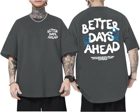 Mens Funny Graphic T-Shirts Oversized Inspirational Positive Saying Shirt Vintage Printed Tees Casual Streetwear Tops in Saudi Arabia