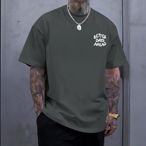 Mens Funny Graphic T-Shirts Oversized Inspirational Positive Saying Shirt Vintage Printed Tees Casual Streetwear Tops in Saudi Arabia