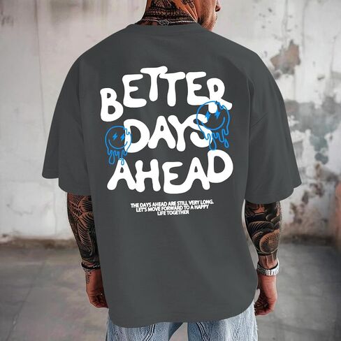 Mens Funny Graphic T-Shirts Oversized Inspirational Positive Saying Shirt Vintage Printed Tees Casual Streetwear Tops in Saudi Arabia