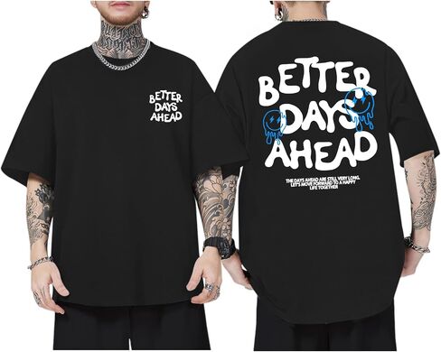 Mens Funny Graphic T-Shirts Oversized Inspirational Positive Saying Shirt Vintage Printed Tees Casual Streetwear Tops in Saudi Arabia