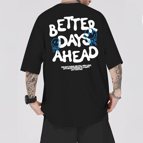 Mens Funny Graphic T-Shirts Oversized Inspirational Positive Saying Shirt Vintage Printed Tees Casual Streetwear Tops in Saudi Arabia