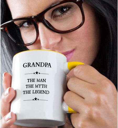 3dRose Grandpa The Man The Myth The Legend Two Tone Black Mug, 11 oz in Saudi Arabia
