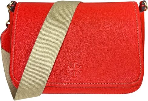 حقيبة كتف نسائية من Tory Burch مصنوعة من الجلد المحبب Thea Flap (أحمر خشخاش) in Saudi Arabia