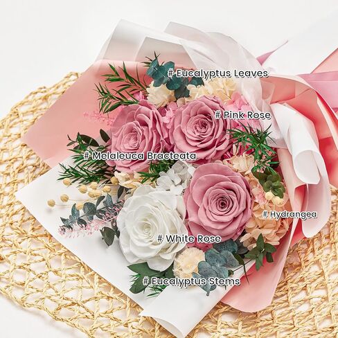 Forever Flowers Gifts for Her, Preserved Flowers Bouquet Birthday Gifts for Women, Purple Roses for Grandma Wife Anniversary Valentine's Day Mother's Day (Purple Paper) in Kuwait