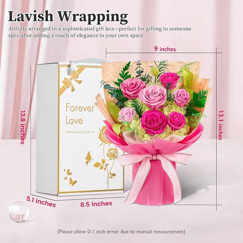 Forever Flowers Gifts for Her, Preserved Flowers Bouquet Birthday Gifts for Women, Purple Roses for Grandma Wife Anniversary Valentine's Day Mother's Day (Purple Paper) in Kuwait