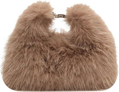 Ulisty Women Small Faux Fox Fur Clutch / Shoulder / Crossbody Bag - Mini Furry Evening Bag in Saudi Arabia