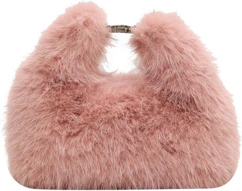 Ulisty Women Small Faux Fox Fur Clutch / Shoulder / Crossbody Bag - Mini Furry Evening Bag in Saudi Arabia