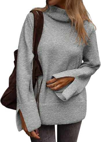 ATHMILE Fall Fashion Sweaters for Women Turtleneck Long Sleeve Casual Loose Knit Pullover Tops Winter Clothes 2025 in Saudi Arabia