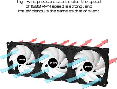upHere PF2403+3 3-Pin Addressable RGB 240mm AIO Square Frame Fan w/MB Sync/for PC Case and Liquid Cooling in Saudi Arabia