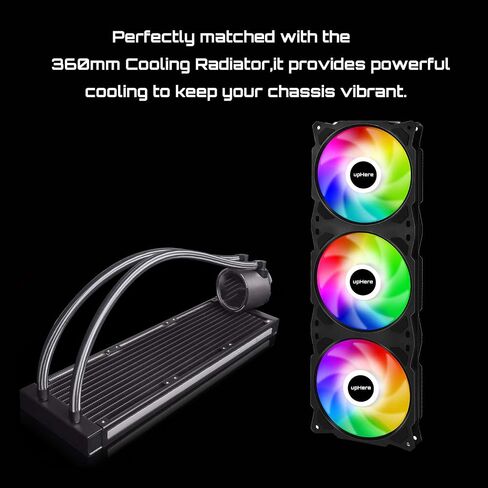upHere PF2403+3 3-Pin Addressable RGB 240mm AIO Square Frame Fan w/MB Sync/for PC Case and Liquid Cooling in Saudi Arabia