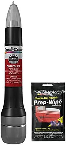 Dupli-Color ACC0413 Dark Garnet Red Pearl Exact-Match Scratch Fix All-in-1 Touch-Up Paint for Chrysler Vehicles (PRV, XRV) Bundle with Prep Wipe Towelette (2 Items) in Saudi Arabia