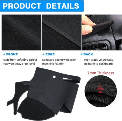 Dashboard Cover Custom Fit for Infiniti G25 G25X G35 G35X G37 G37X 2008 2009 2010 2011 2012 2013,Infiniti Q40 Q60 2014 2015,Dash Cover Mat Pad Carpet Protector (Black) in Kuwait