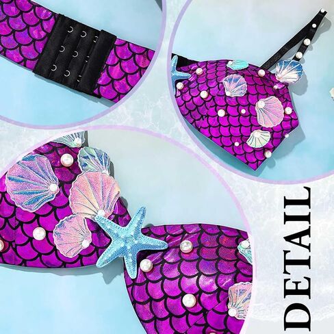 GRAEEN Seashell Bikini Bra Purple Starfish Mermaid Costumes Chest Tops Summer Beach Rave Party Hawaiian Bra Top for Women in Saudi Arabia