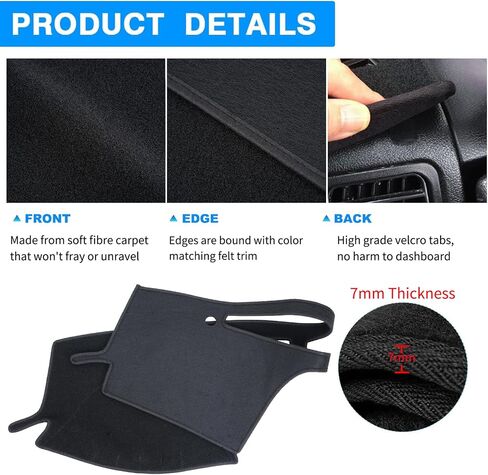 Dashboard Cover Custom Fit for Infiniti G25 G25X G35 G35X G37 G37X 2008 2009 2010 2011 2012 2013,Infiniti Q40 Q60 2014 2015,Dash Cover Mat Pad Carpet Protector (Black) in Kuwait