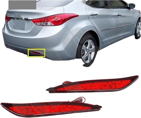 Pair Car Led Rear Bumper Reflector Tail Light Taillight Braking Daytime Running Light, Compatible For Hyundai Elantra 2012 2013 Signal Light in Saudi Arabia