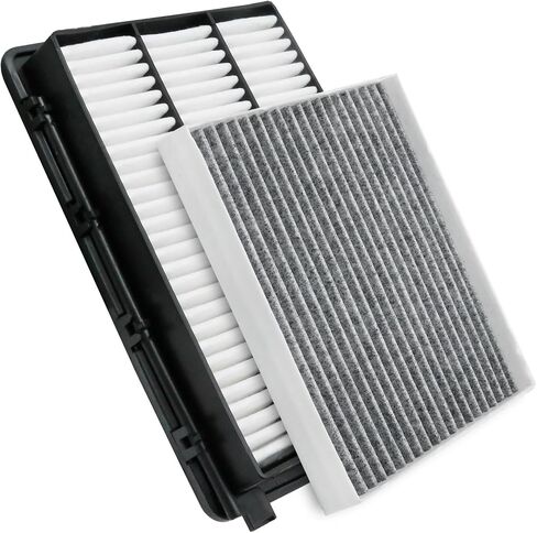 Anxingo 28113-D3300 97133D-1000 CA12065 Engine and Cabin Air Filter Set, Replacement for Hyundai Tucson 2016-2020 Replacement for Kia Sportage 2017-2022, Replaces 200335 in Saudi Arabia