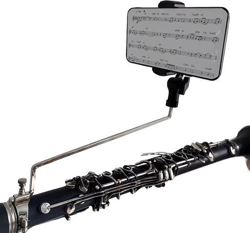 Saxophone Lyre Phone Holder,Phone Holder for Sax Lyre Clip,Alto Saxophone Lyre Accessories Mount Your Phone to Sax,Sax Music Clip Reading Music from Electronic Ultralight Copper Black in Saudi Arabia