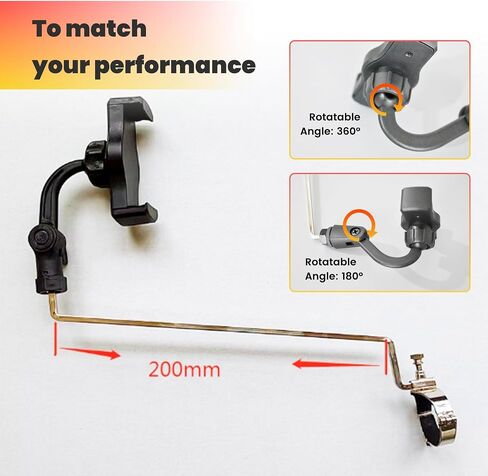 Saxophone Lyre Phone Holder,Phone Holder for Sax Lyre Clip,Alto Saxophone Lyre Accessories Mount Your Phone to Sax,Sax Music Clip Reading Music from Electronic Ultralight Copper Black in Saudi Arabia