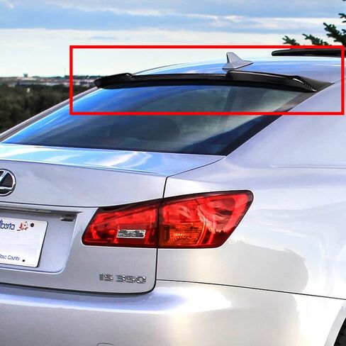 Q1-TECH, Rear Window Roof Spoiler Compatible with 2006 - 2013 Lexus IS250 / IS350 / is-F , Real Carbon Fiber , Rear Window Roof Visor Spoiler Wing , VIP Rear Roof Window Spoiler Wing 2-RSP-6634-CF in Saudi Arabia