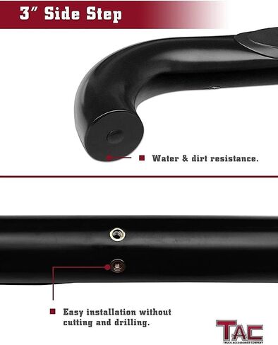 TAC 3 "خطوات جانبية سوداء Nerf Bars Step Rails تناسب 2006-2014 Honda Ridgeline بيك اب شاحنة روك لوحة الطرق الوعرة الملحقات الخارجية (قطعتان من لوحات الجري) in Saudi Arabia