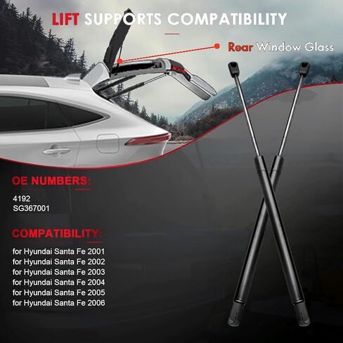 Rear Window Glass Lift Supports & Rear Windshield Struts Shocks Gas Springs 4192 SG367001 for 2001 2002 2003 2004 2005 2006 for Hyundai Santa Fe in Saudi Arabia