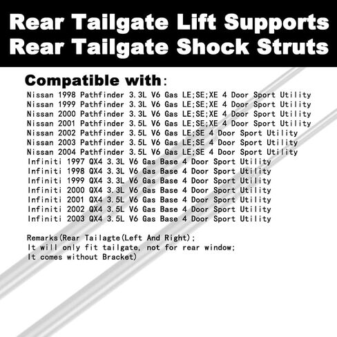 Rear Window Glass Lift Supports Shock Struts Replacement for Pathfinder 1999 2000 2001 2002 2003 2004 99 00 01 02 03 04 QX4 1999 2000 2001 2002 2003 99 00 01 02 03 2-PC Set Replace SG371001 in Kuwait