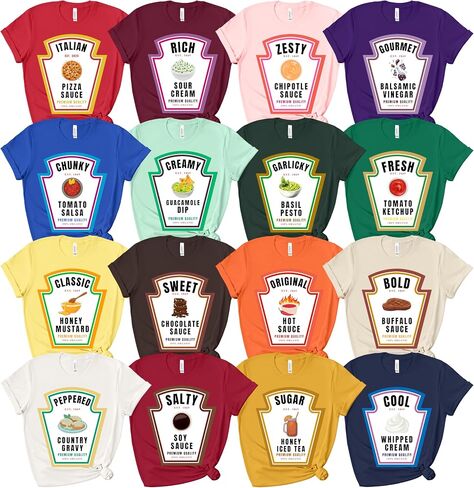 Halloween Condiments Matching Shirt, Condiments Tee, Soy Sauce Ketchup Mayo Shirt, Halloween Group Tshirt in Saudi Arabia