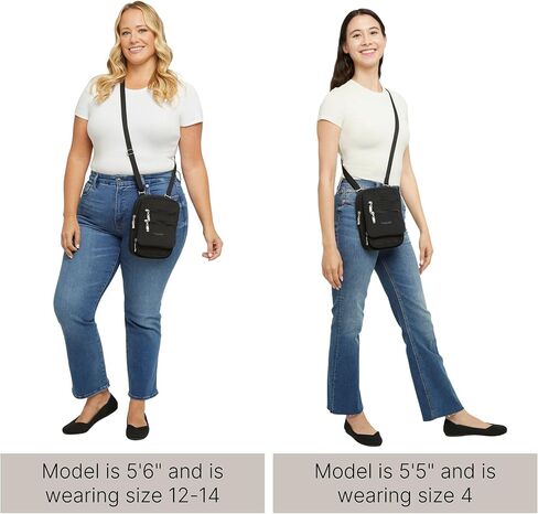 Baggallini Journey Crossbody Bags for Women 9x6 Small Lightweight Nylon Zipped Travel Safe Handbag Phone Passport Purse W/Rfid, Misty Purple in Kuwait