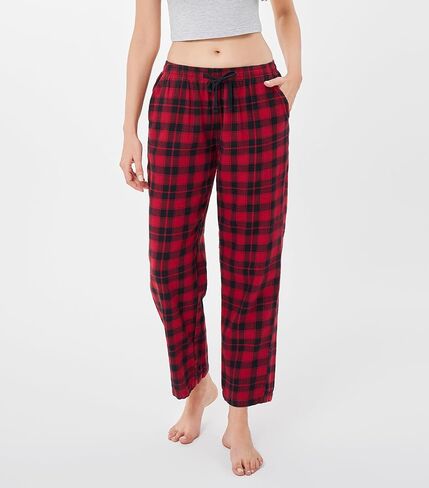 DAVID ARCHY 2 Pack Women Plaid Pajama Pants Lounge Comfy Cotton Flannel Pajama Bottoms Drawstring Pj Pants with Pockets in Kuwait