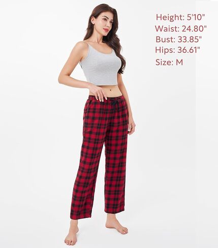 DAVID ARCHY 2 Pack Women Plaid Pajama Pants Lounge Comfy Cotton Flannel Pajama Bottoms Drawstring Pj Pants with Pockets in Kuwait