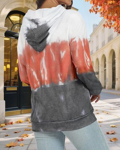 Women's Hoodies Long Sleeve Sweatshirts Drawstring Pullover Tops with Pocket Casual Loose Blouses Tunic in Kuwait