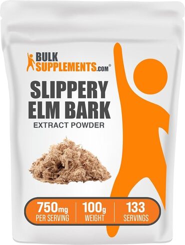 BulkSupplements.com مسحوق مستخلص لحاء الدردار الزلق - مسحوق الدردار الزلق، مصدره لحاء أولموس روبرا ​​- خالي من الغلوتين، 750 مجم لكل وجبة، 500 جم (1.1 رطل) (عبوة من قطعة واحدة) in Saudi Arabia