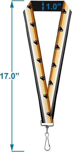 Buckle-Down Lanyard - 1.0" - Flag Bear Pride2 Black/brown/orange/yellow/Accessory in Saudi Arabia