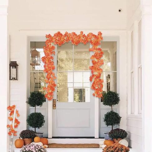 CQURE 5 Pack Fall Leaf Garland,Artificial Fall Vines Autumn Garland Fall Maple Leaves Thanksgiving Decor for Home Wedding Fireplace Christmas in Saudi Arabia