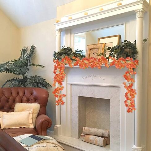 CQURE 5 Pack Fall Leaf Garland,Artificial Fall Vines Autumn Garland Fall Maple Leaves Thanksgiving Decor for Home Wedding Fireplace Christmas in Saudi Arabia
