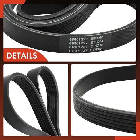 A-Premium Engine Serpentine Drive Belt Compatible with Volvo & Scion & Mitsubishi & Dodge & International Harvester Cars - XC60, XC90, S60, S90, V60, xD, Mirage, Mirage G4, Attitude, 2574, 2674, 7600 in Saudi Arabia