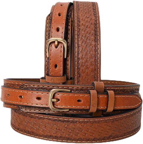 HILASON Western Genuine Leather Belt for Men Women Cowboy Cowgirl Handmade Unisex Full Grain Heavy Duty Tooled Jeans in Saudi Arabia
