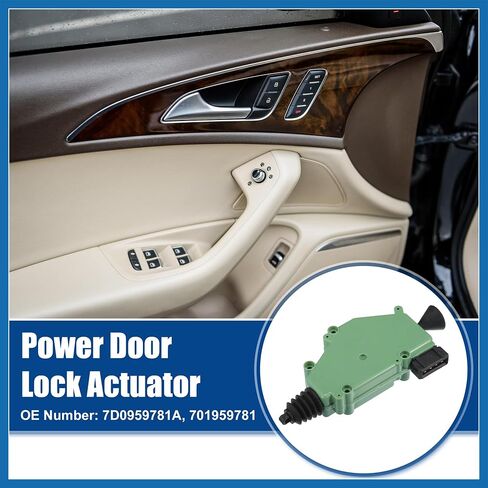 Front Left Right Door Lock Latch Actuator Replacement Fit for Volkswagen EuroVan - Pack of 1 Green Black Item Replacement in Saudi Arabia