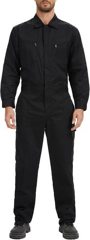 أفرول عمل بأكمام طويلة للرجال، بذلة متينة من نسيج قطني بوليستر مع جيوب متعددة وسحاب في اتجاهين in Kuwait