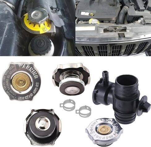 رقبة حشو سائل تبريد الرادياتير مع غطاء، OEM#52028810AL 52029195AK، موصل تعبئة تبريد محرك الرادياتير مع مشبكين، ملحقات السيارات المتوافقة مع كاليبر أفينجر دورانجو in Kuwait