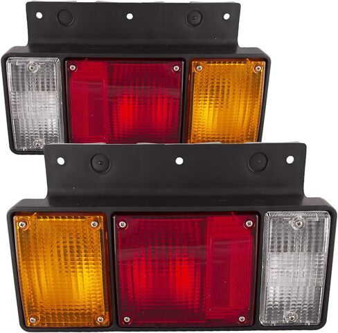 HEADLIGHTSDEPOT غطاء خلفي أسود متوهج متوافق مع Isuzu FRR FSR NPR NQR NRR يشمل السائق الأيسر وأضواء الذيل الجانبية للراكب الأيمن in Saudi Arabia